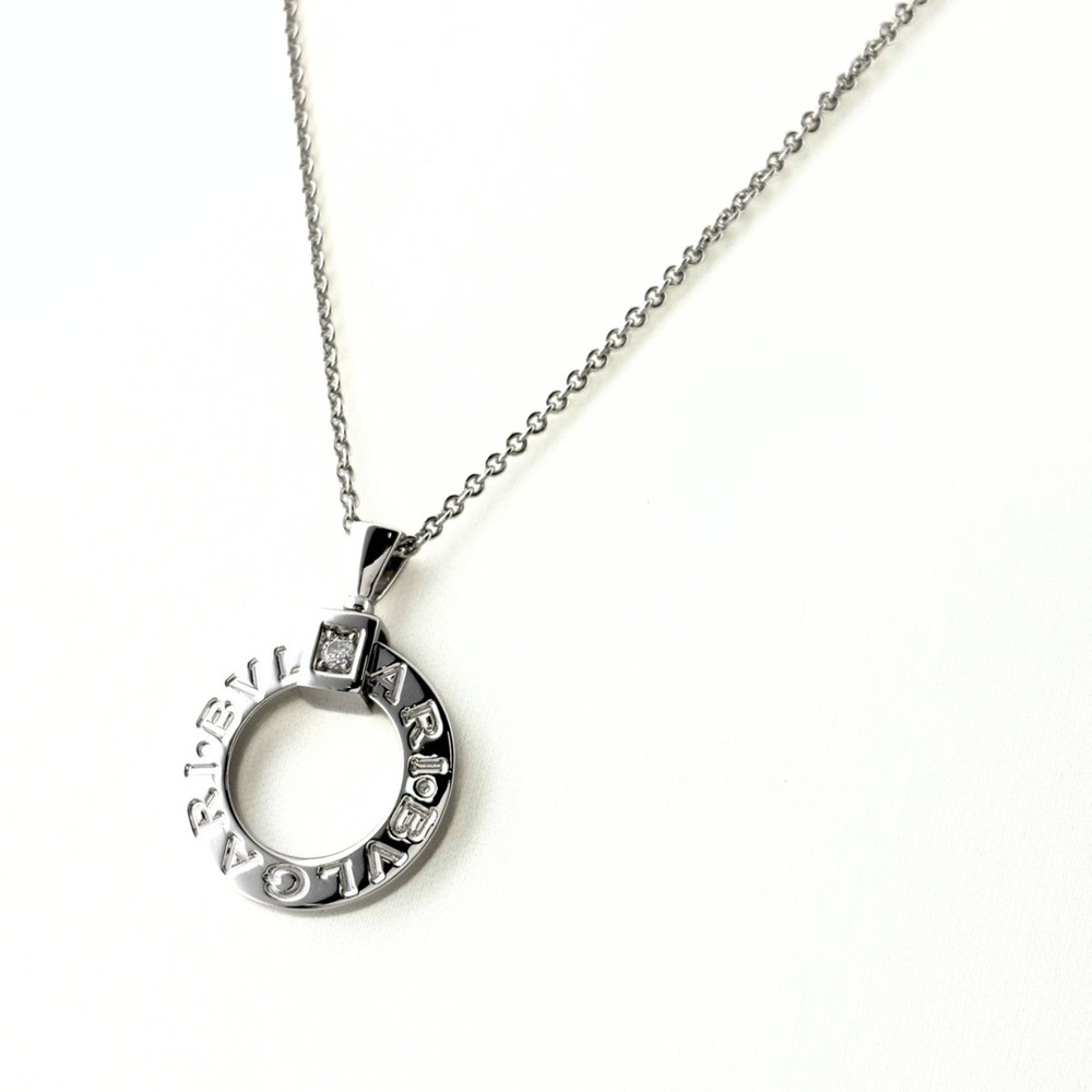 BVLGARI Bulgari Circle Pendant Diamond Necklace 750 Women's